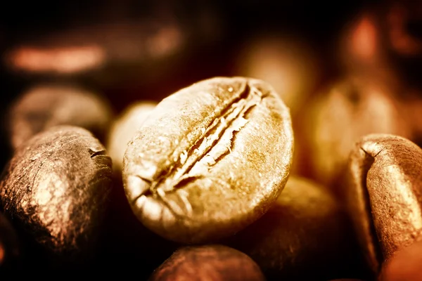 Geurige gebakken bonen van de koffie — Stockfoto