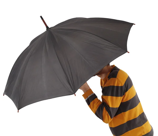 Homme avec parapluie — Photo