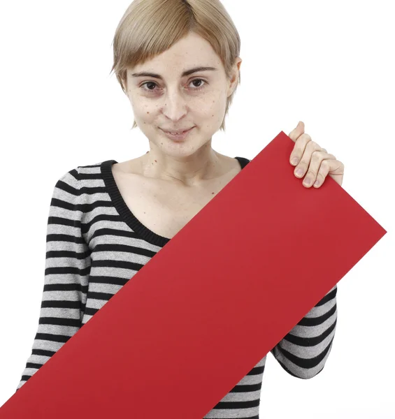 Žena držící papíru — Stock fotografie