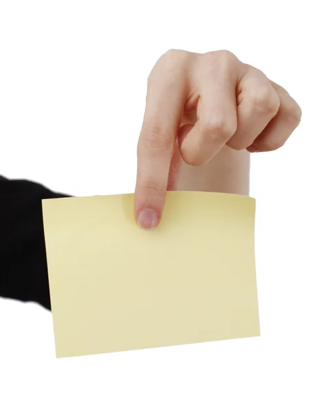 Woman and post it — Stock Photo, Image