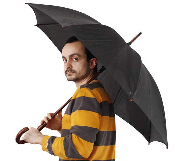 拿着雨伞的人 — 图库照片