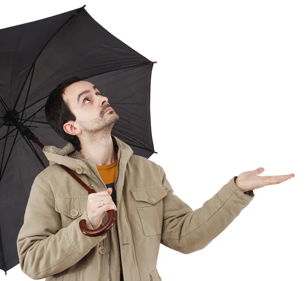 Man with umbrella — Stock Photo, Image