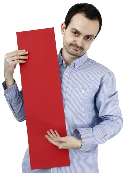 Homem segurando um papel — Fotografia de Stock