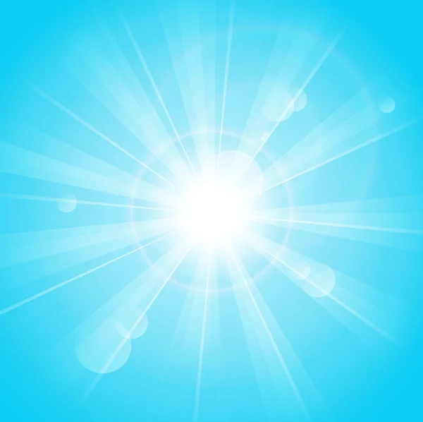 Sunny rays blue — Stock Vector