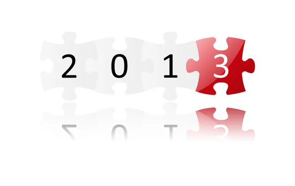 Año Nuevo 2013 icono del rompecabezas — Vector de stock