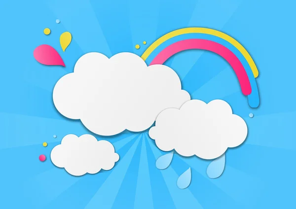 Nubes con arco iris — Vector de stock