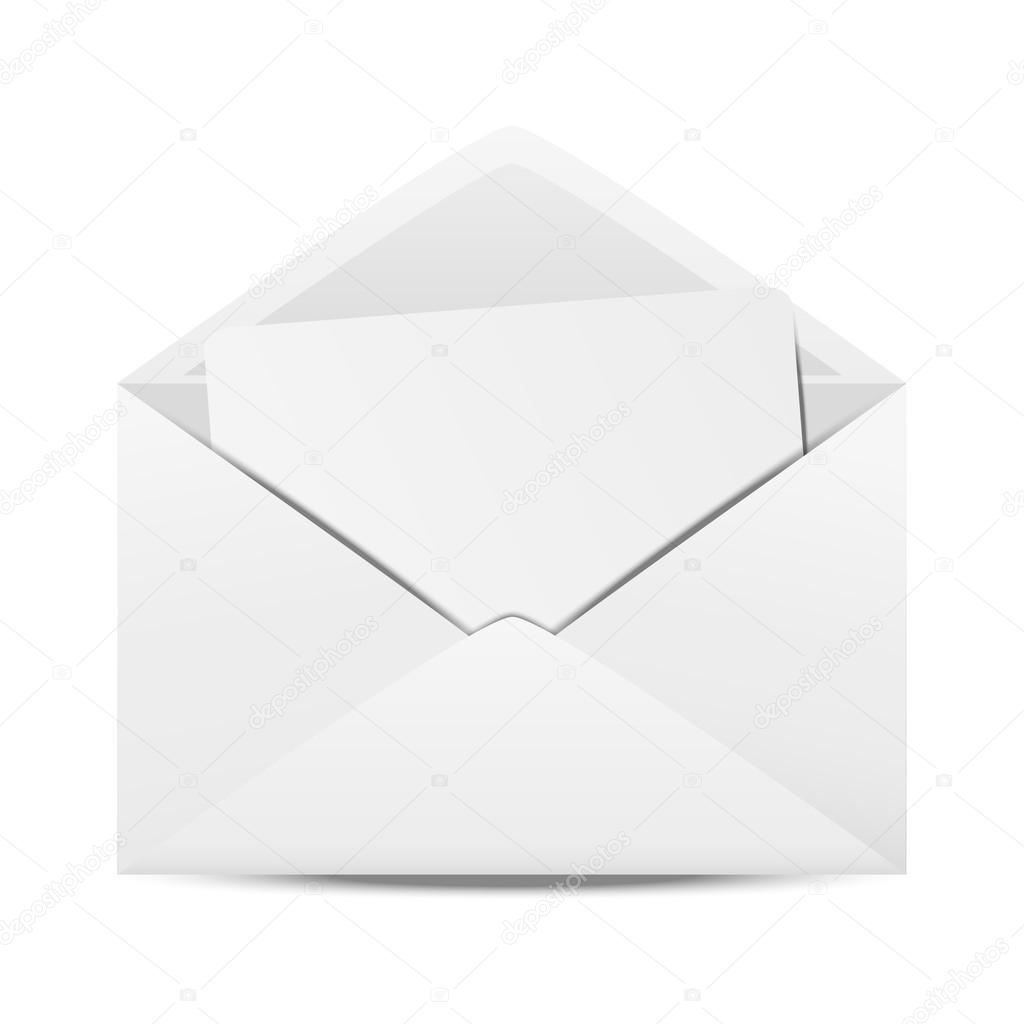 White open envelope with paper