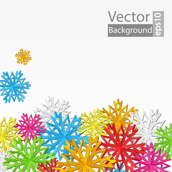 Color copos de nieve de fondo — Vector de stock