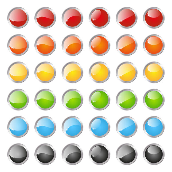 Set of round buttons