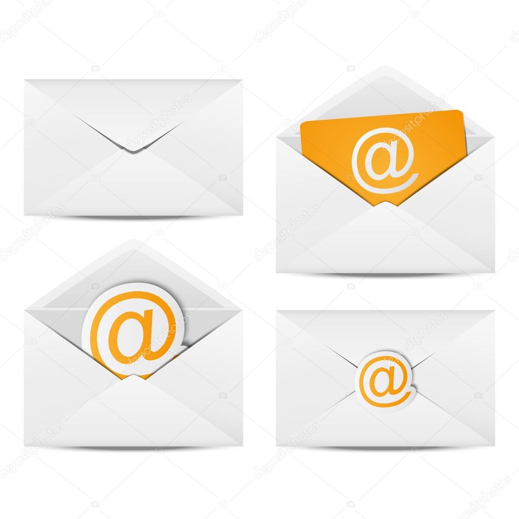 Set of paper Email envelopes