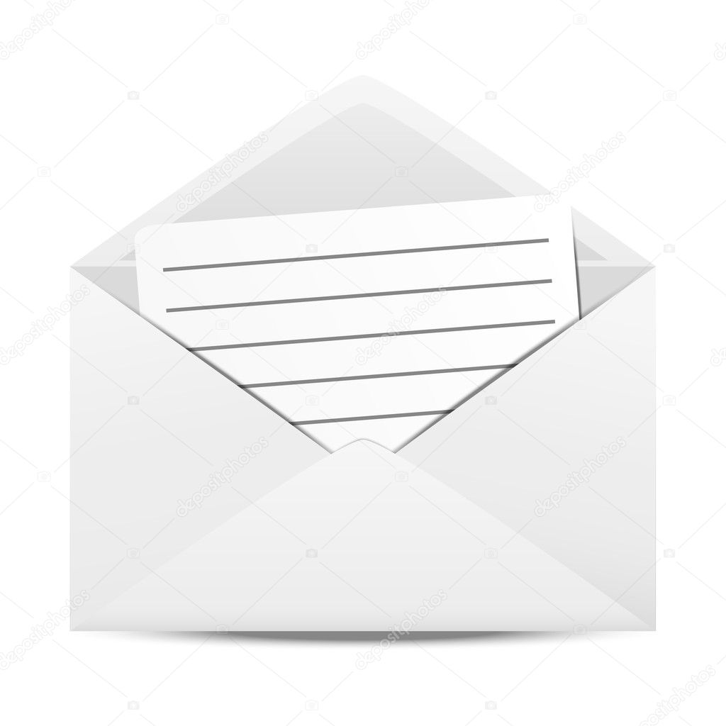 Envelope with paper sheet