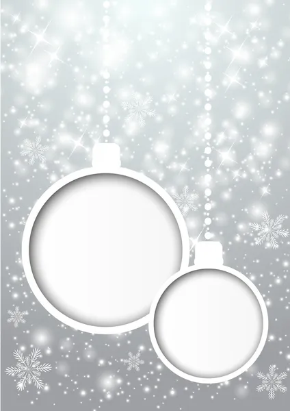 Fond en papier brillant avec boules de Noël — Image vectorielle