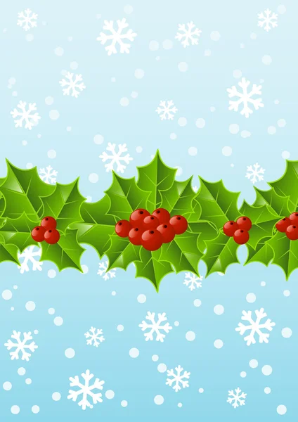 Christmas holly background with place for text — Stock Vector