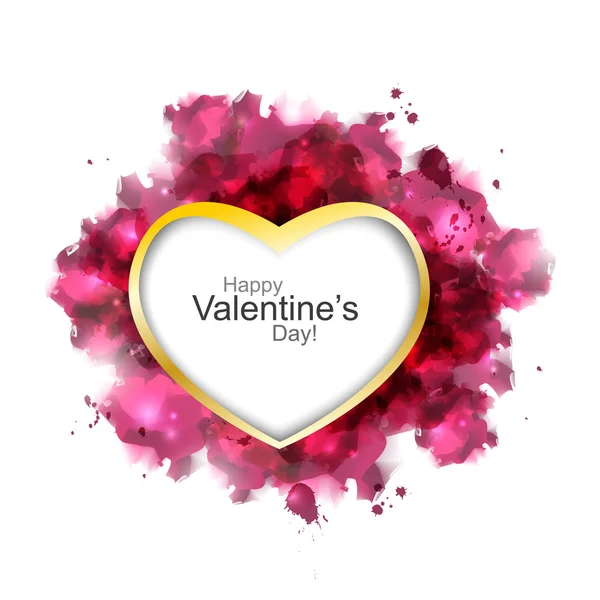 Aquarelle coeur Saint Valentin — Image vectorielle