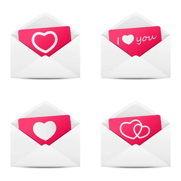 Set of love Valentine message — Stock Vector