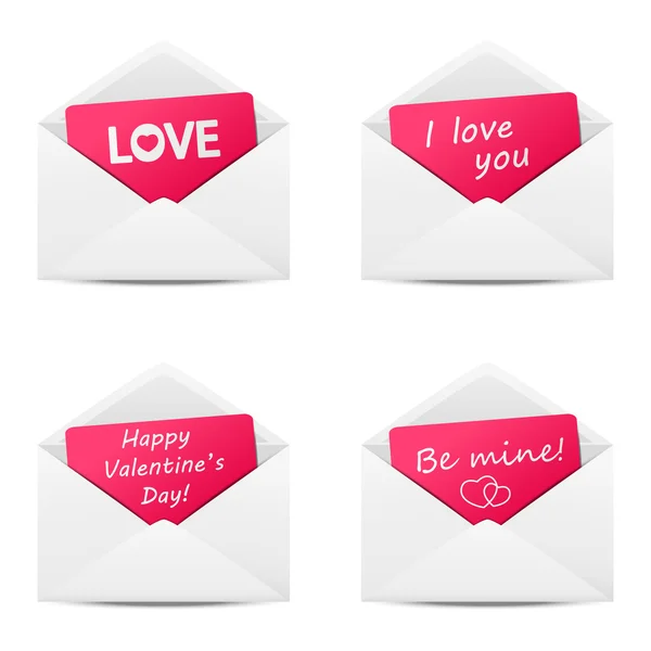 Set van liefde valentine bericht — Stockvector