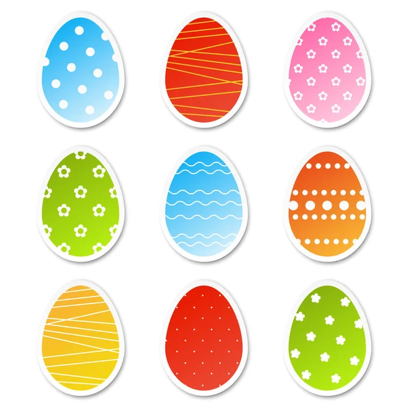 Pegatinas de huevo de Pascua — Vector de stock