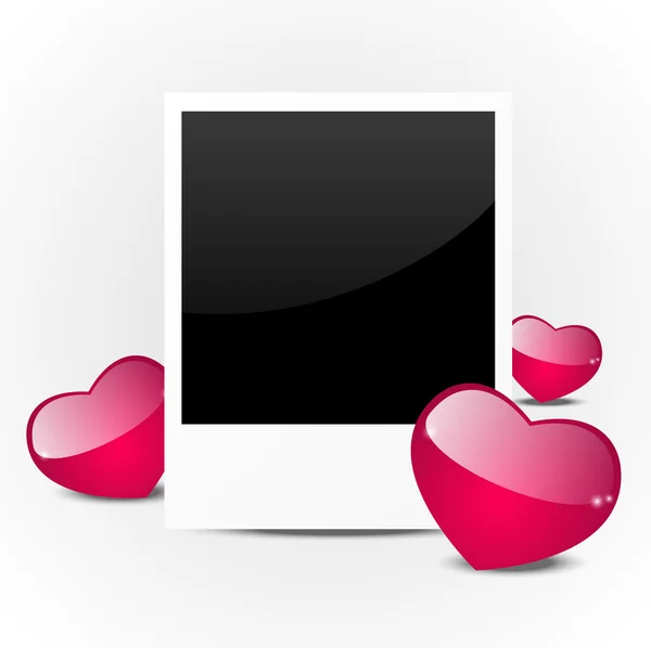 Photo frame with heart — Stock Vector