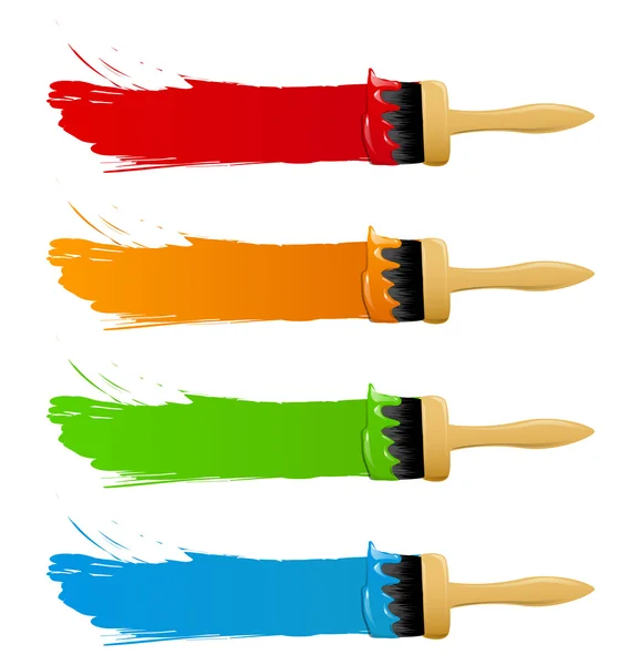 Conjunto de pinceles coloridos — Vector de stock