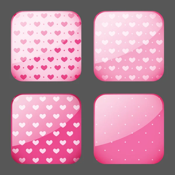 Set van roze apps pictogrammen — Stockvector