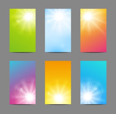 Set of vertical sunny banners