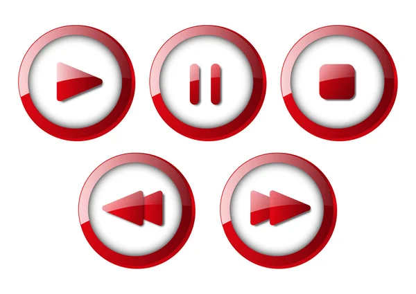 Set of media player buttons — Stock Vector