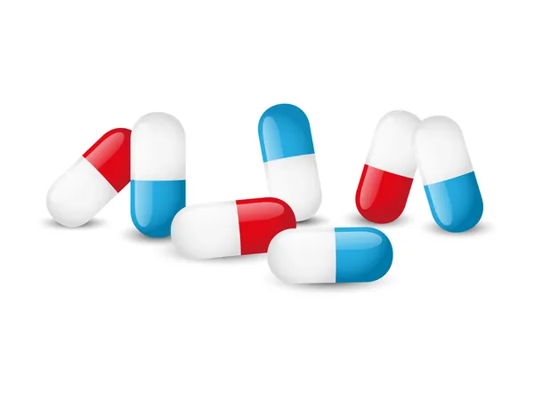 Pilules sur blanc — Image vectorielle