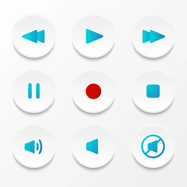 ベクトル メディア プレーヤーのボタンのセット — ストックベクタ