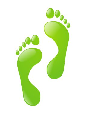 Green foot steps clipart