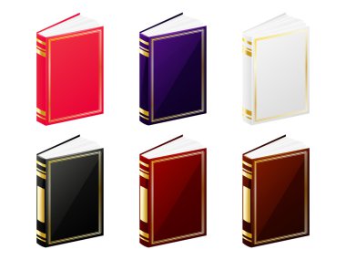 beyaz izole kitap seti