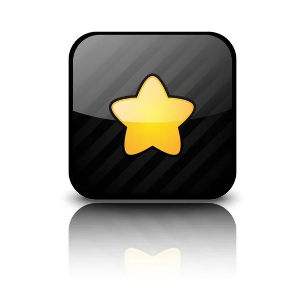 Botón brillante con estrella — Vector de stock