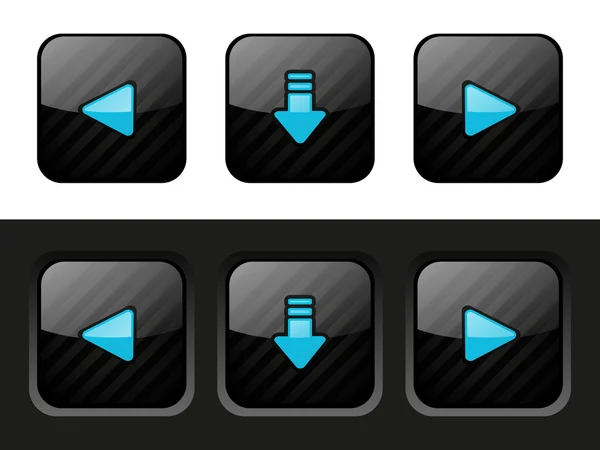 Conjunto de botões pretos — Vetor de Stock