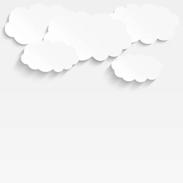 Wolken auf weißem Papier — Stockvektor