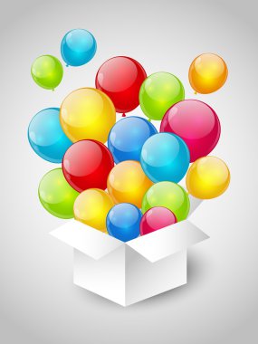 hediye kutusu ile renk balonlar