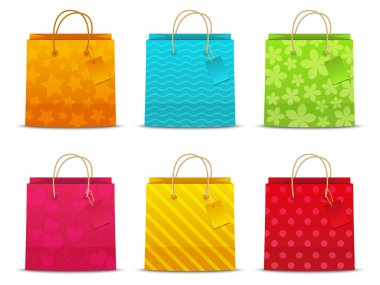 Set of color shopping bags