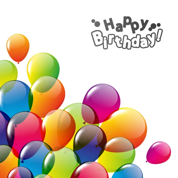 Mutlu yıllar balonlu doğum günü kartı — Stok Vektör