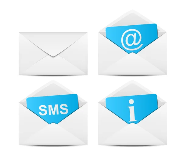 Conjunto de ícones de envelope de comunicação — Vetor de Stock