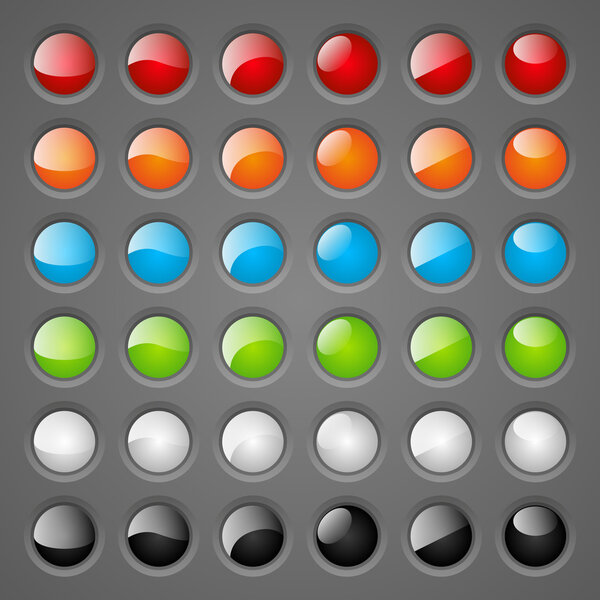 Set of round glossy buttons