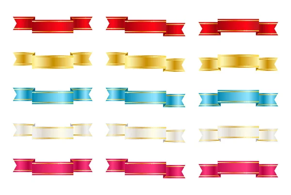Ensemble de rubans de couleur cadeau — Image vectorielle