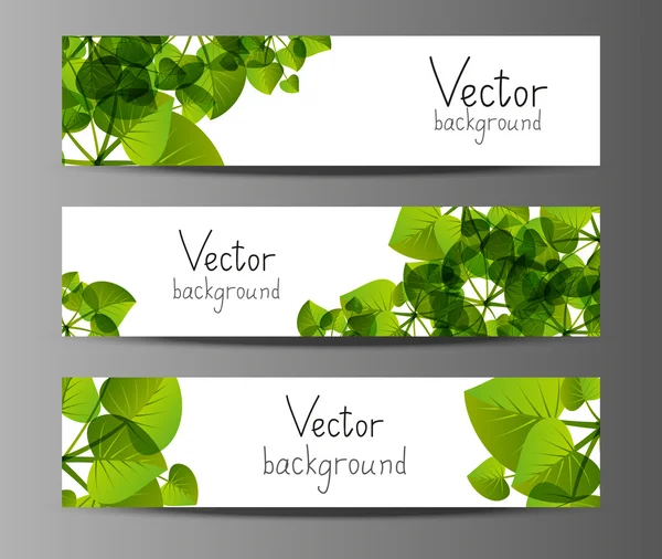 Bandeiras horizontais florais com lugar para texto — Vetor de Stock