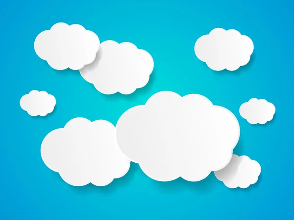 White paper clouds background with place for text — Stock Vector