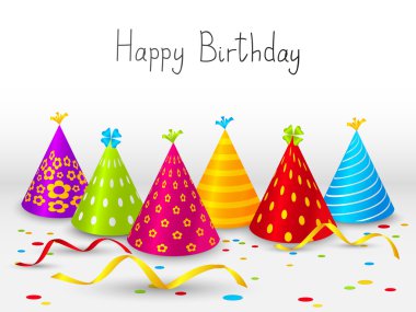 Birthday hats background with place for text