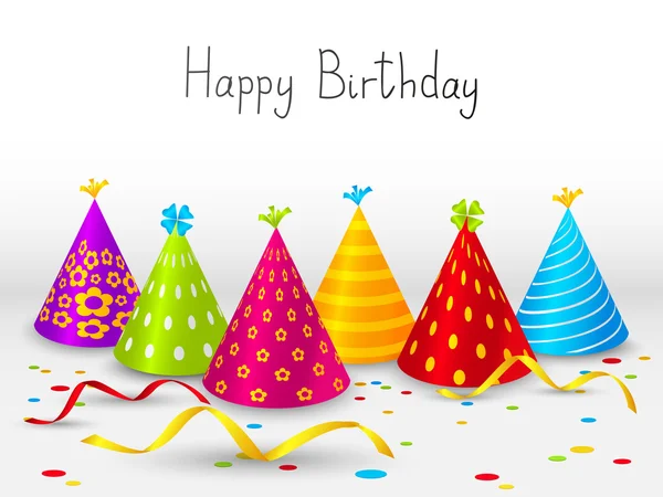 Birthday hats background with place for text — Stock Vector