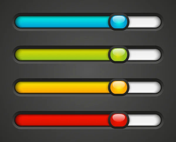 Reihe von Farb-Fortschrittsbalken — Stockvektor