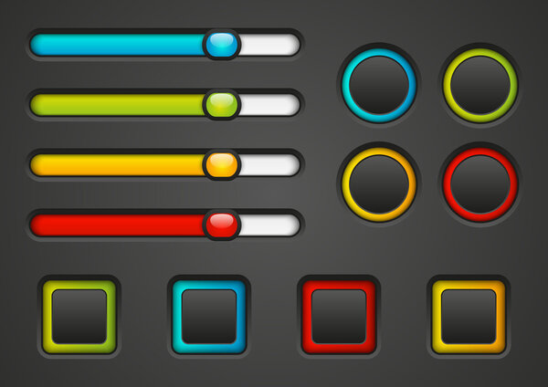 Set of web design elements