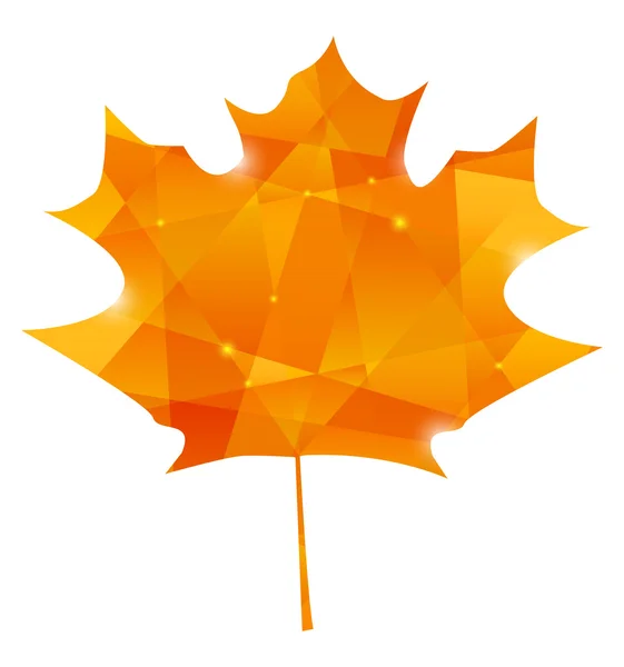Autumn maple leaf in poligon style — Stock Vector