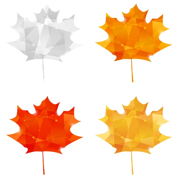 Set of autumn maple icons — Stock Vector