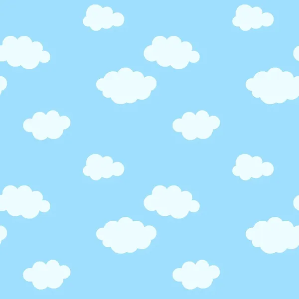 Seamless pattern with cartoon clouds — Stock Vector