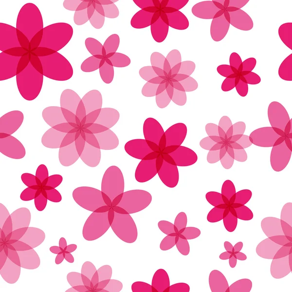 Seamless pattern with pink flowers — Stock Vector
