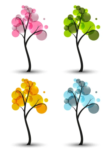 Set of seasonal trees — Stock Vector